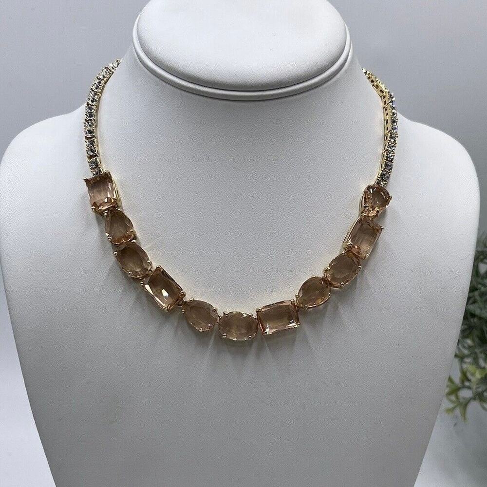 KATE SPADE NEW YORK "Draped Jewels" Blush MultiShaped Clear Rhinestone Necklace